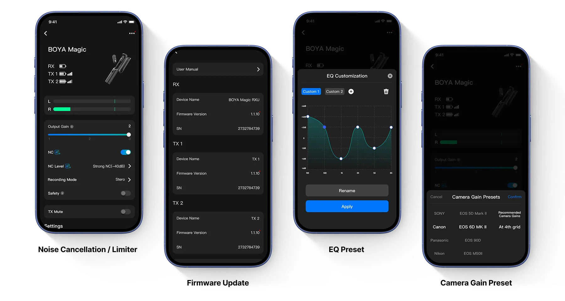 BOYA Central app features